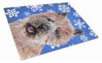 Carolines Treasures SC9782LCB Norwich Terrier Winter Snowflakes Glass Cutting B