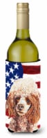 Red Miniature Poodle with American Flag USA Wine Bottle Hugger