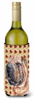 Carolines Treasures  SC9671LITERK Shar Pei Fall Leaves Wine Bottle Hugger