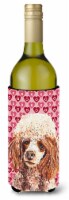 Carolines Treasures  SC9699LITERK Red Miniature Poodle Hearts and Love Wine Bott