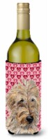 Carolines Treasures  SC9715LITERK Golden Doodle 2 Hearts and Love Wine Bottle Hu