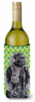 Black Standard Poodle Lucky Shamrock St. Patrick's Day Wine Bottle Hugger