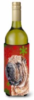 Carolines Treasures  SC9743LITERK Shar Pei Red Snowflakes Holiday Wine Bottle Hu