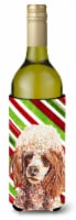 Red Miniature Poodle Candy Cane Christmas Wine Bottle Hugger