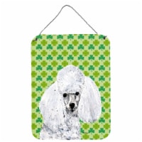 White Toy Poodle Lucky Shamrock St. Patrick's Day Wall or Door Hanging Prints