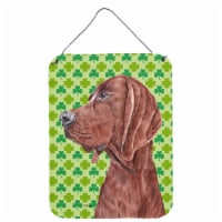 Redbone Coonhound Lucky Shamrock St. Patrick's Day Wall or Door Hanging Prints