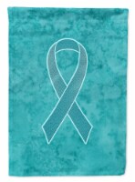 Carolines Treasures AN1201GF Teal Ribbon for Ovarian Cancer Awareness Garden Fl