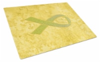 Yellow Ribbon for Sarcoma, Bone or Bladder Cancer Awareness Glass Cutting Board