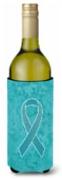 Carolines Treasures  AN1201LITERK Teal Ribbon for Ovarian Cancer Awareness Wine