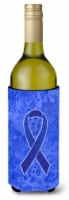 Dark Blue Ribbon for Colon Cancer Awareness Wine Bottle Hugger