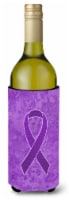 Purple Ribbon for Pancreatic and Leiomyosarcoma Cancer Awareness Wine Bottle Hug