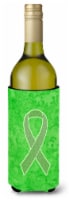 Lime Green Ribbon for Lymphoma Cancer Awareness Wine Bottle Hugger