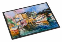 Carolines Treasures  JMK1079MAT Shrimp Boat Warehouse Indoor or Outdoor Mat 18x2