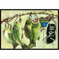 Recession Food Fish caught with Spam Indoor or Outdoor Mat 24x36