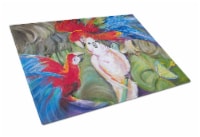 Carolines Treasures  JMK1018LCB Menage-a-trois Parrots Glass Cutting Board Large