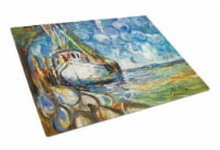Carolines Treasures JMK1080LCB Shrimp Boat 101 Glass Cutting Board Large