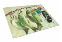 Recession Food Fish caught with Spam Glass Cutting Board Large