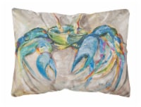 Carolines Treasures  JMK1089PW1216 Blue Crab Canvas Fabric Decorative Pillow