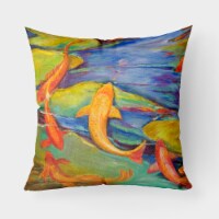 Carolines Treasures  JMK1263PW1818 Koi Fabric Decorative Pillow