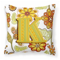 Carolines Treasures  CJ2003-KPW1414 Letter K Floral Mustard and Green Fabric Dec
