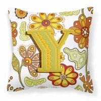 Carolines Treasures  CJ2003-YPW1414 Letter Y Floral Mustard and Green Fabric Dec