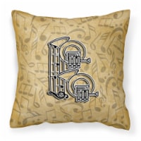 Letter B Musical Instrument Alphabet Fabric Decorative Pillow