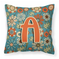 Carolines Treasures  CJ2012-APW1414 Letter A Flowers Retro Blue Fabric Decorativ