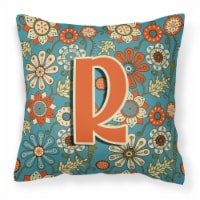 Carolines Treasures  CJ2012-RPW1414 Letter R Flowers Retro Blue Fabric Decorativ