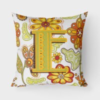 Carolines Treasures  CJ2003-EPW1818 Letter E Floral Mustard and Green Fabric Dec