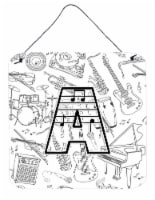 Carolines Treasures  CJ2007-ADS66 Letter A Musical Note Letters Wall or Door Han