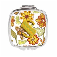 Carolines Treasures CJ2003-SSCM Letter S Floral Mustard & Green Compact Mirror