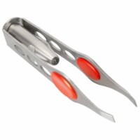 LED Eyebrow Tweezer Stainless Steel Make Up Tweezer LED Light Rubber Finger Pads