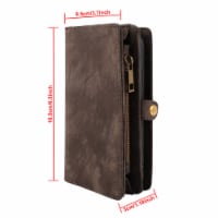 Phone Wallet Case For iPhone 8 Plus Portable Wallet Case 2 in 1 Leather Zipper Magnetic