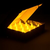 AGPtEK 100pcs Flickering LED Tealight Candles Battery Operated Amber Yellow