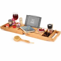 FITNATE Luxury Bathtub Tray, Wooden Bathtub Tray with Extendable Sizes, Adjustable, Non-Slip