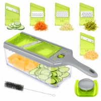 Mandoline Slicer Thickness Adjustable, FITNATE 9 in 1 Vegetable Chopper and Slicer with 5 Rep