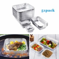 IMAGE 51 Packs Aluminum Loaf Pans Disposable Premium Heavy-Duty Tin Foil 4 Sizes