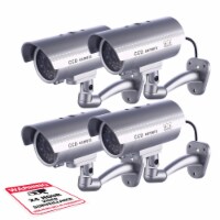 Dummy Security Camera, FITNATE 4 Packs Fake Surveillance Security CCTV Camera System with LED