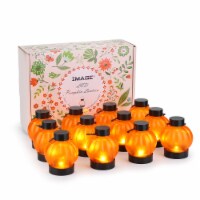 Pumpkin Lights, Image 12 Packs LED Pumpkin Lights Battery Operated Pumpkin Tealight Candles