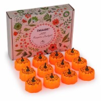 Pumpkin Lights, Image 12 Packs LED Pumpkin Lights Battery Operated Pumpkin Tealight Candles f