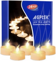 AGPtEK 24pcs Flickering LED Tealight Candles Battery Operated Flameless smokeless Warm White