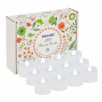IMAGE 12pcs Tealight Candles Battery Operated with Decorative Fake Rose Petals Cool White
