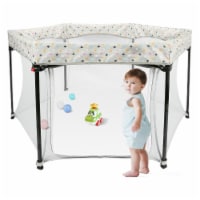 Portable Playard Baby Collapsible Playpen Zipper Door Indoor & Outdoor Travel