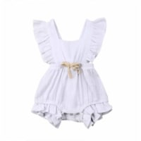 Laurenza's Baby Girls White Frill Romper