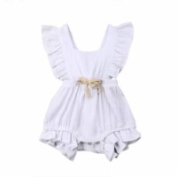 Laurenza's Baby Girls White Frill Romper