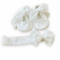 Laurenza's Baby Girls Lace Shoes and Headband Set