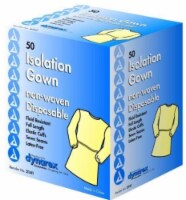 Dynarex Isolation Gown Fluid Resistant; Yellow Full Back, 50 Count