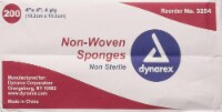 Dynarex Non-Sterile Non Woven Sponge, 4x4 Inch (Pack of 200)