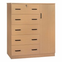 Better Home Products JCF Sofie 5 Drawer Wooden Tall Chest Wardrobe Beech (Maple)
