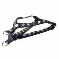 Sassy Dog Wear REFLECTIVE SKULL-BLACK4-H Skull Print Dog Harness- Black - Large